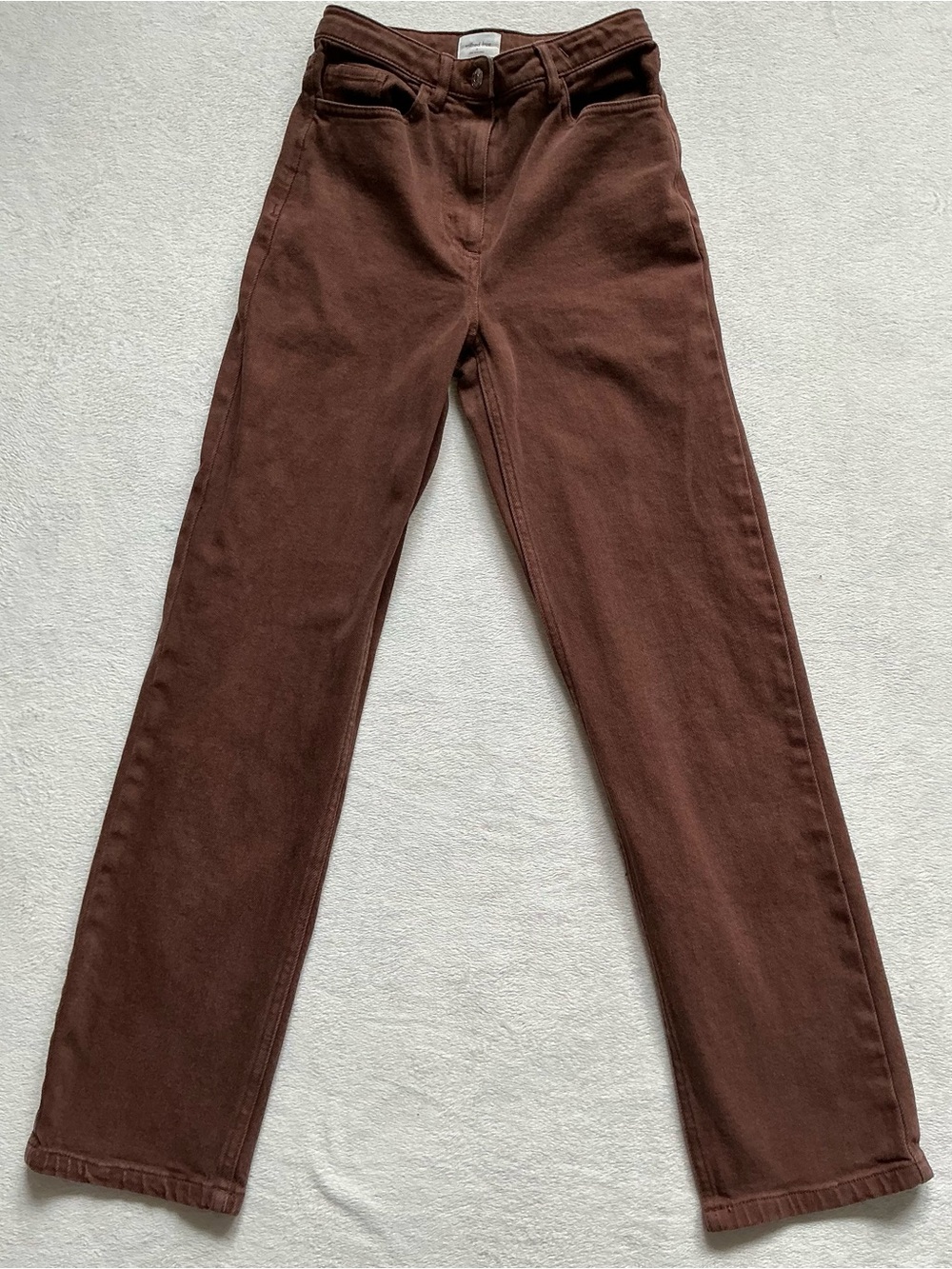 Wilfred Free Aritzia High Rise Straight Leg Jeans Pants Brown 0 Classic